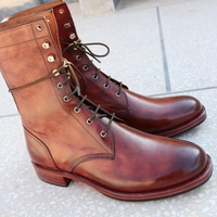 Crafted Leather Handmade Brown Leather Military Style Jodhpur Boot - Thumbnail 2