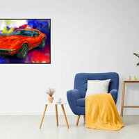 Classic 1960s Corvette Sting Ray Abstract Art Print - Thumbnail 1