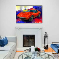 Classic 1960s Corvette Sting Ray Abstract Art Print - Thumbnail 2