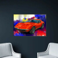 Classic 1960s Corvette Sting Ray Abstract Art Print - Thumbnail 3