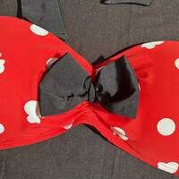 Disney Minnie Mouse Polka Dot Print Bikini Swim Suit Top bottoms Hot Topic Sz S - Thumbnail 4