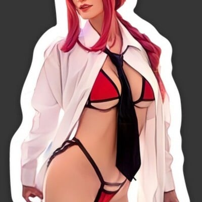 Makima 1.6″ × 3″ die cut sticker - Thumbnail 1