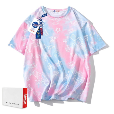 Gradient ice silk short-sleeved t-shirt