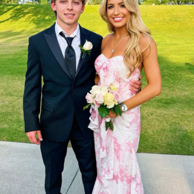 Strapless pink print floral long evening dresses - Thumbnail 2