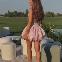 Cute Straps Pink Ruffles Short Homecoming Dress - Thumbnail 1