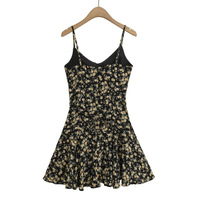 French V-neck waist tie slimming bottom skirt - Thumbnail 6