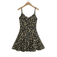 French V-neck waist tie slimming bottom skirt - Thumbnail 2