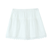 Retro patchwork ruffle lace elastic waist skirt - Thumbnail 1