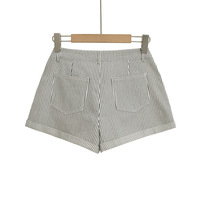 A-line striped low-rise cuffed jeans - Thumbnail 1