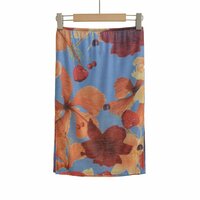High waist printed skirt, feminine and fashionable hip-hugging long skirt - Thumbnail 1