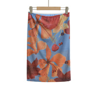 High waist printed skirt, feminine and fashionable hip-hugging long skirt - Thumbnail 2