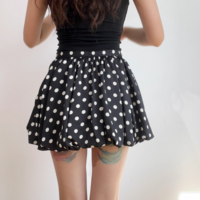 Fashionable casual high waist polka dot short skirt - Thumbnail 2