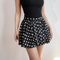 Fashionable casual high waist polka dot short skirt - Thumbnail 1