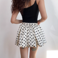 Fashionable casual high waist polka dot short skirt - Thumbnail 5