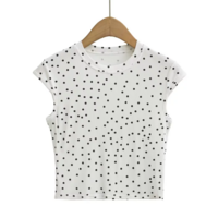 Simple basic polka dot round neck short sleeves - Thumbnail 5