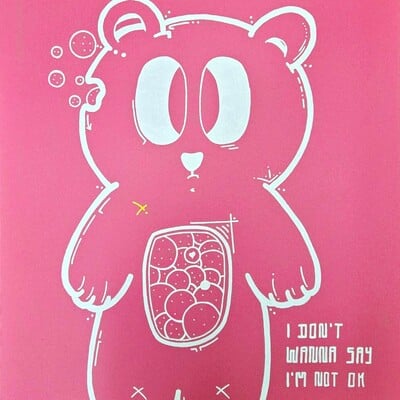 Painting by mou kahami “i don’t wanna say i’m not ok.”