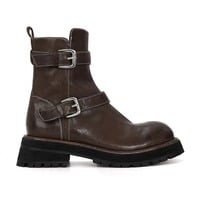Washed calfskin leather platform ankle boots 2 colors - Thumbnail 5