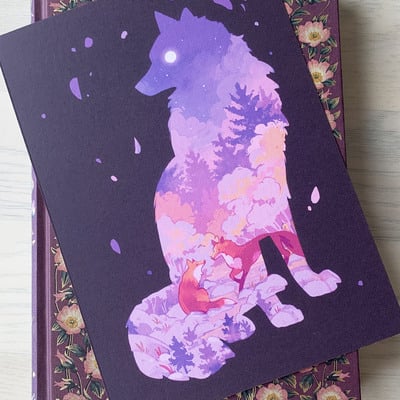 Animal silhouette - fox (black background)