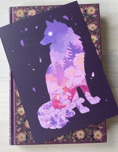 Animal Silhouette - Fox (black background)