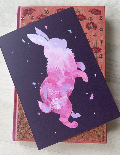 Animal Silhouette - Rabbit (black background)