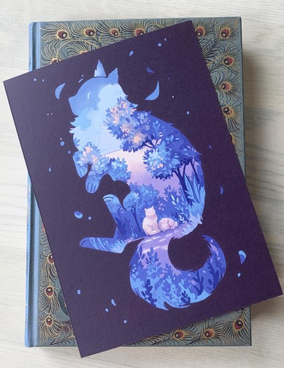 Animal Silhouette - Cat (black background)