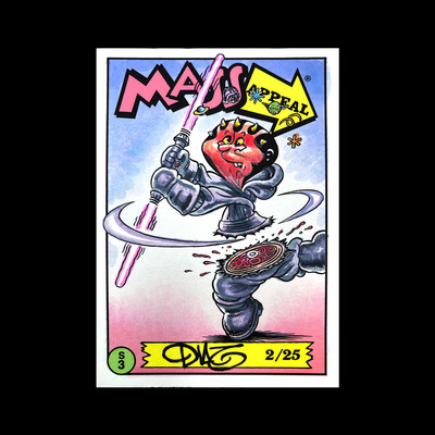 Darth maul mass appeal original limited edition hand painted watercolor sketch card