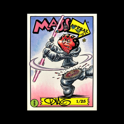 Darth maul mass appeal original limited edition hand painted watercolor sketch card