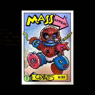 Zombie spider-man parody mass appeal original limited edition hand painted watercolor sketch card