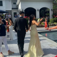 Mermaid Yellow Lace Appliques Long Prom Dress For Party - Thumbnail 1
