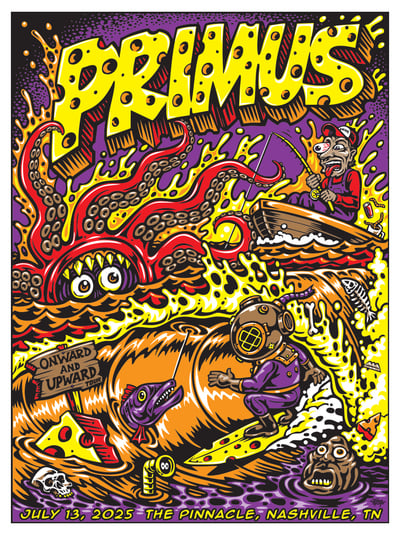 WHITE FOIL (3 Made) Primus Nashville poster (AP signed and numbered)