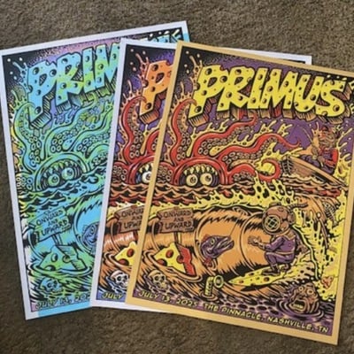 Blind oddities! primus nashville poster ( mystery, one offs, misprints, experimental, f*ck ups)