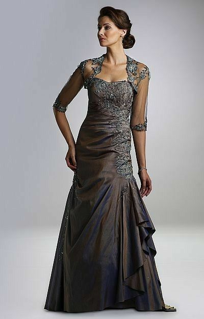 Elegant Ball Gown Beading Crystals with Jacket Mother Of The Bride/ Groom Dresses Formal Evening Dress