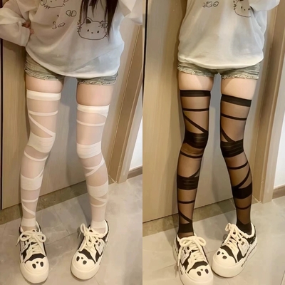 Sweet bandage knee-high socks