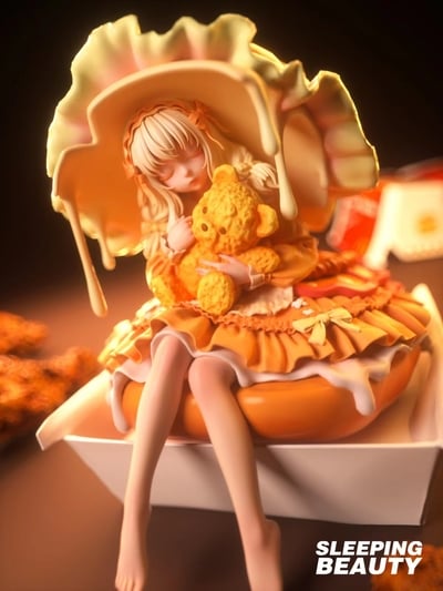 Bishoujo ArTToy by Weartdoing "The Sleeping Beauty-Burger Fairies-Black" 