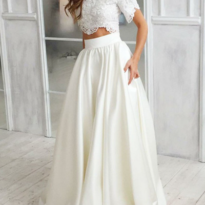 Beautiful floor length two piece prom dresses