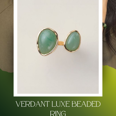 Verdant luxe beaded ring