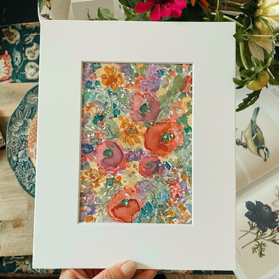 “Wild & Free” Original Watercolor no.02 matted 8x10in