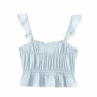 Fresh and sweet style layered decorative embroidered camisole top - Thumbnail 1