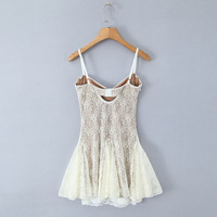 Retro style lace transparent suspender skirt dress - Thumbnail 1