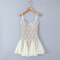 Retro style lace transparent suspender skirt dress - Thumbnail 3
