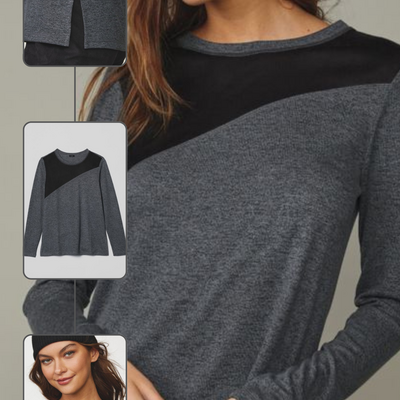 Sueded shoulder top - final sale