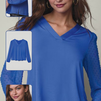 Eyelash sleeve blouse - final sale