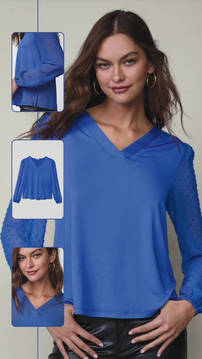 Eyelash Sleeve Blouse - FINAL SALE