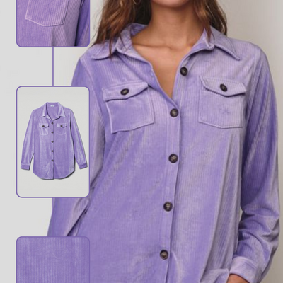 Corduroy button front blouse - final sale