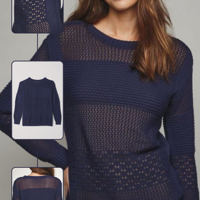 Mixed open knit sweater - final sale