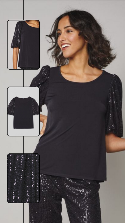 Sequin Sleeve Top - FINAL SALE