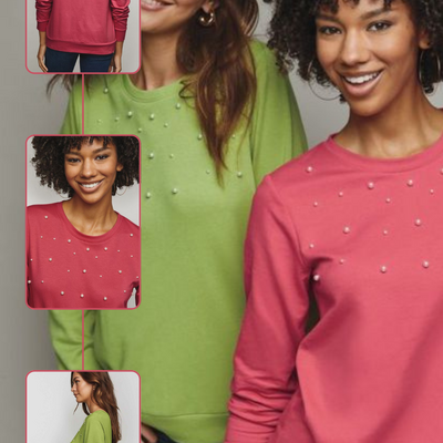 Pearl-trim pullover - final sale