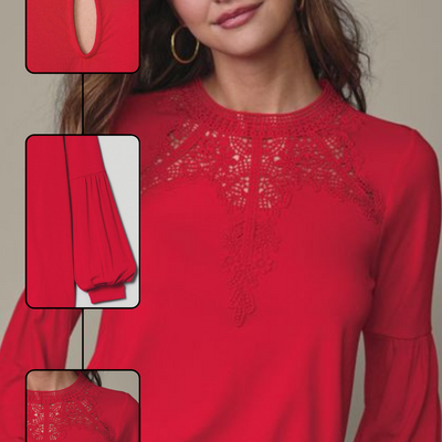 Lace front blouse - final sale