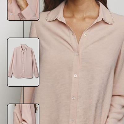 Pearl collar top - final sale