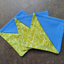 Corner Bookmark- Blue Green Letters